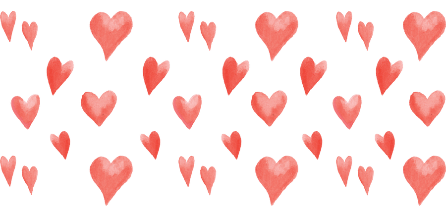 Red Watercolor Hearts Libbey - UV DTF Libbey Glass Wrap - Buy Bulk DTF