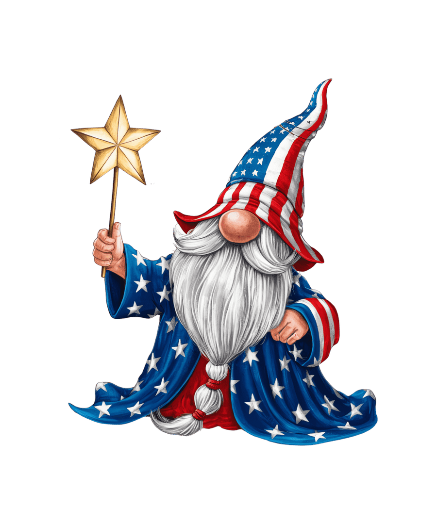 Red, White, and Blue Gnome - Ready To Print DTF Transfers - Buy Bulk DTF