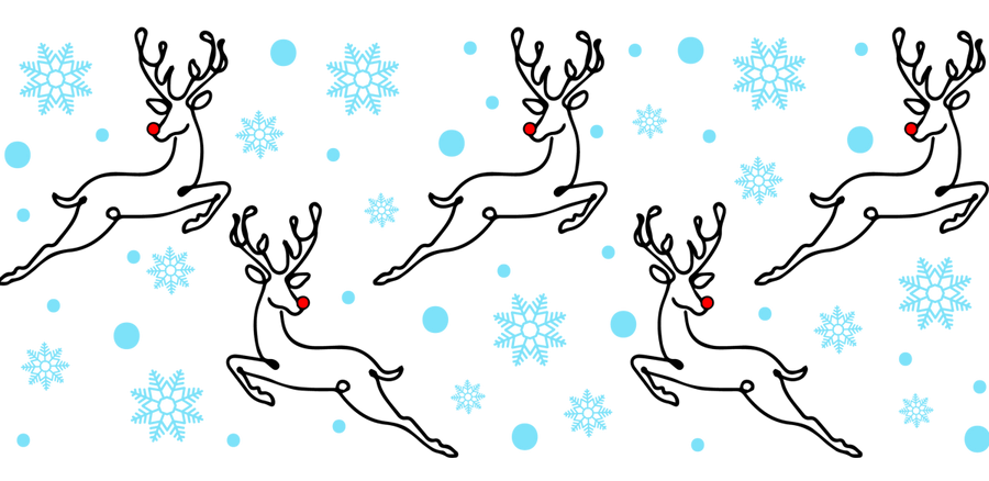 Reindeer UV DTF Libbey Glass Wrap - Buy Bulk DTF
