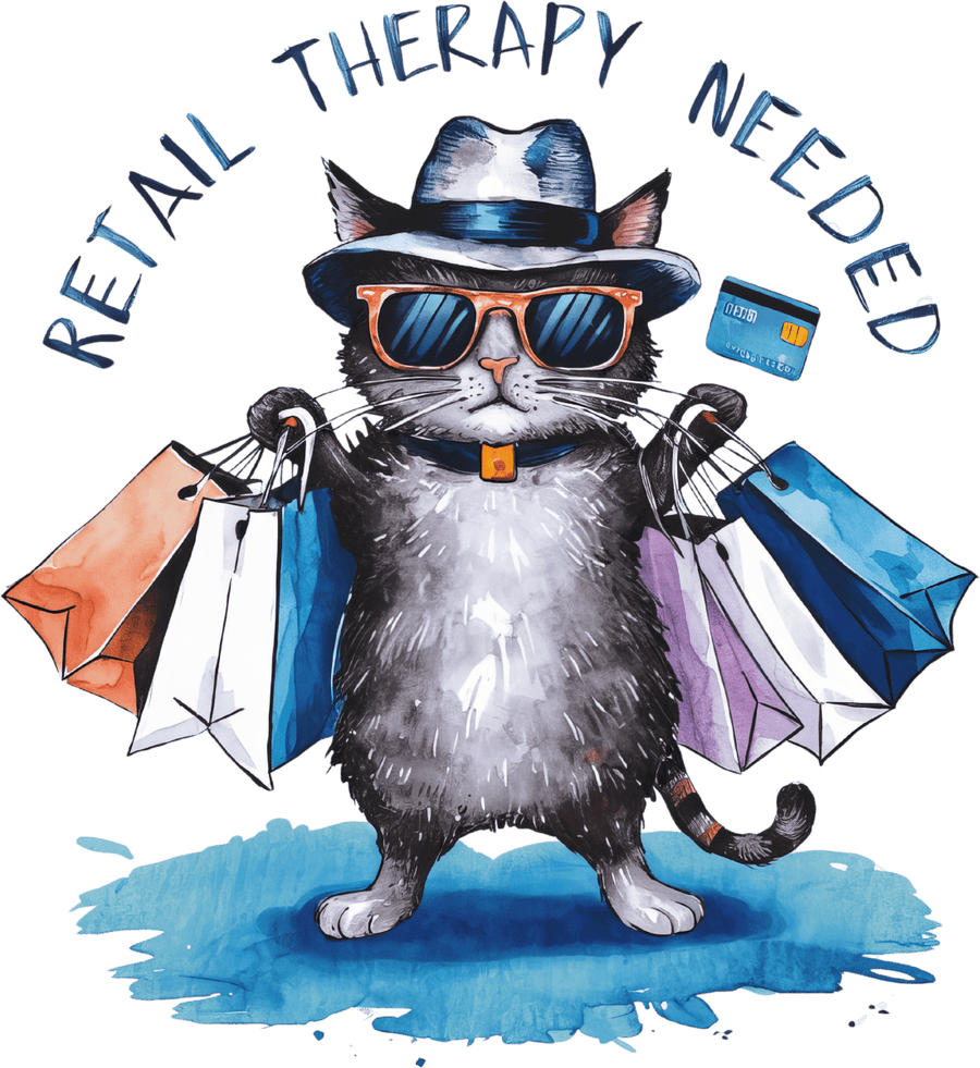 Retail Therapy Needed - Ready To Press DTF Transfers - Buy Bulk DTF