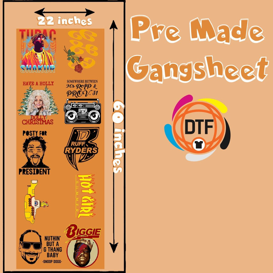 Rhythm & Vibes Collective Premade DTF Gangsheet - Buy Bulk DTF