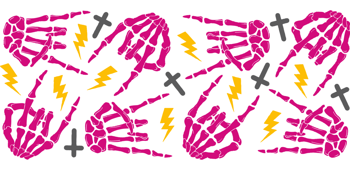 Rock Skeleton Hands - UV DTF Libbey Glass Wrap - Buy Bulk DTF