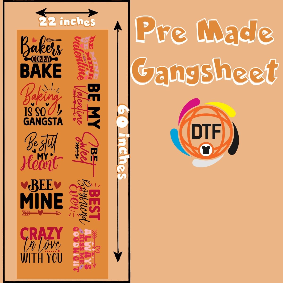 Romantic Rendezvous Pack Premade DTF Gangsheet - Buy Bulk DTF