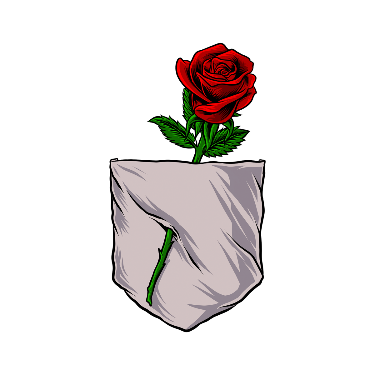 Rose Pocket - Ready To Press DTF Transfers - Buy Bulk DTF