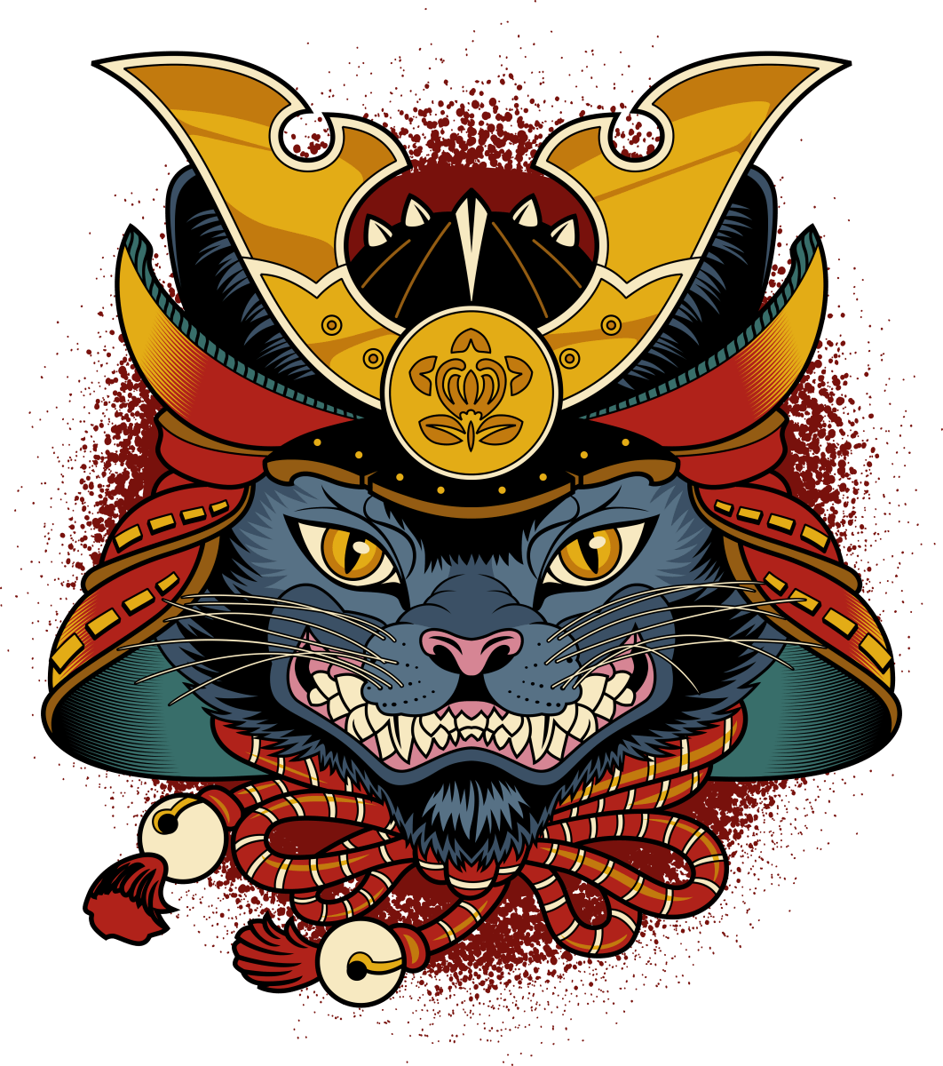 SAMURAI CAT - Ready To Press DTF Transfer - Buy Bulk DTF