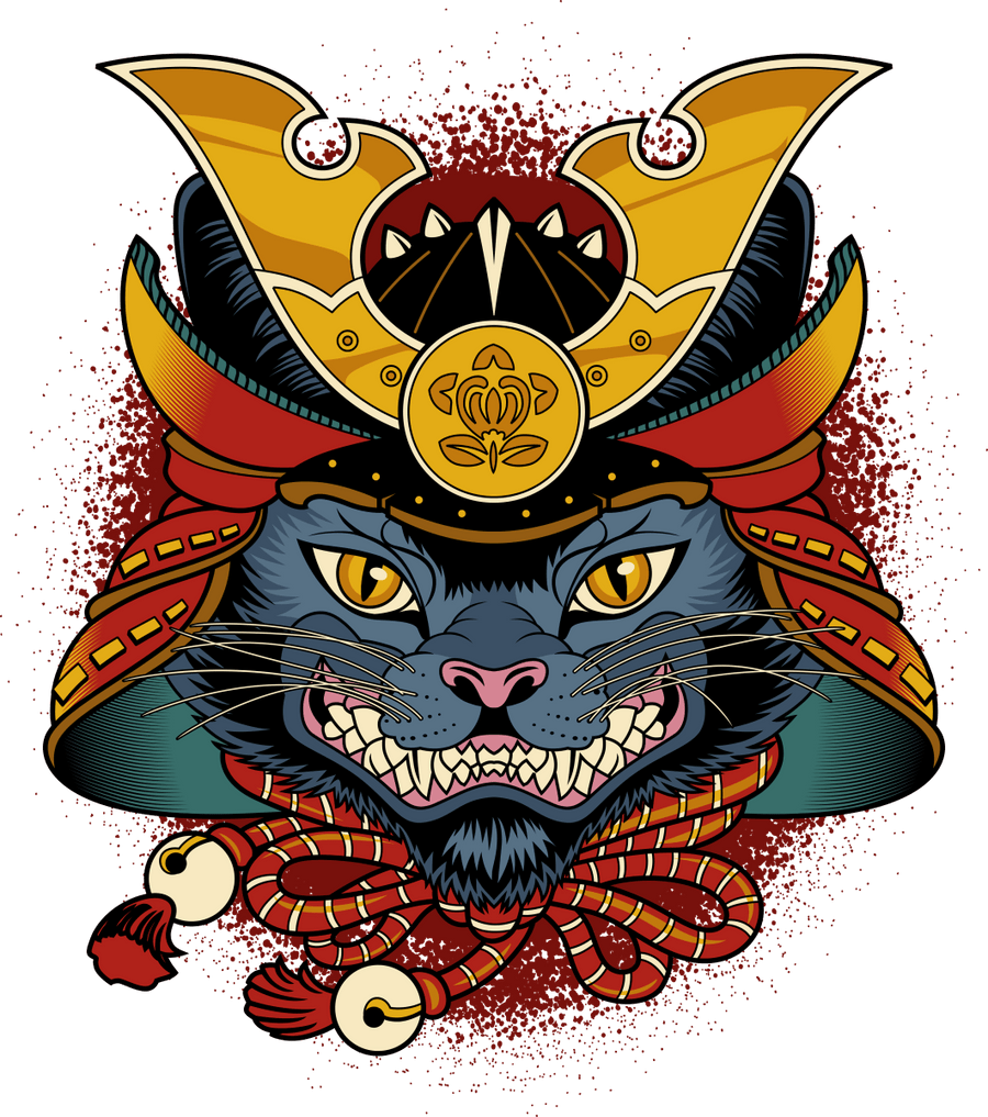 SAMURAI CAT - Ready To Press DTF Transfer - Buy Bulk DTF