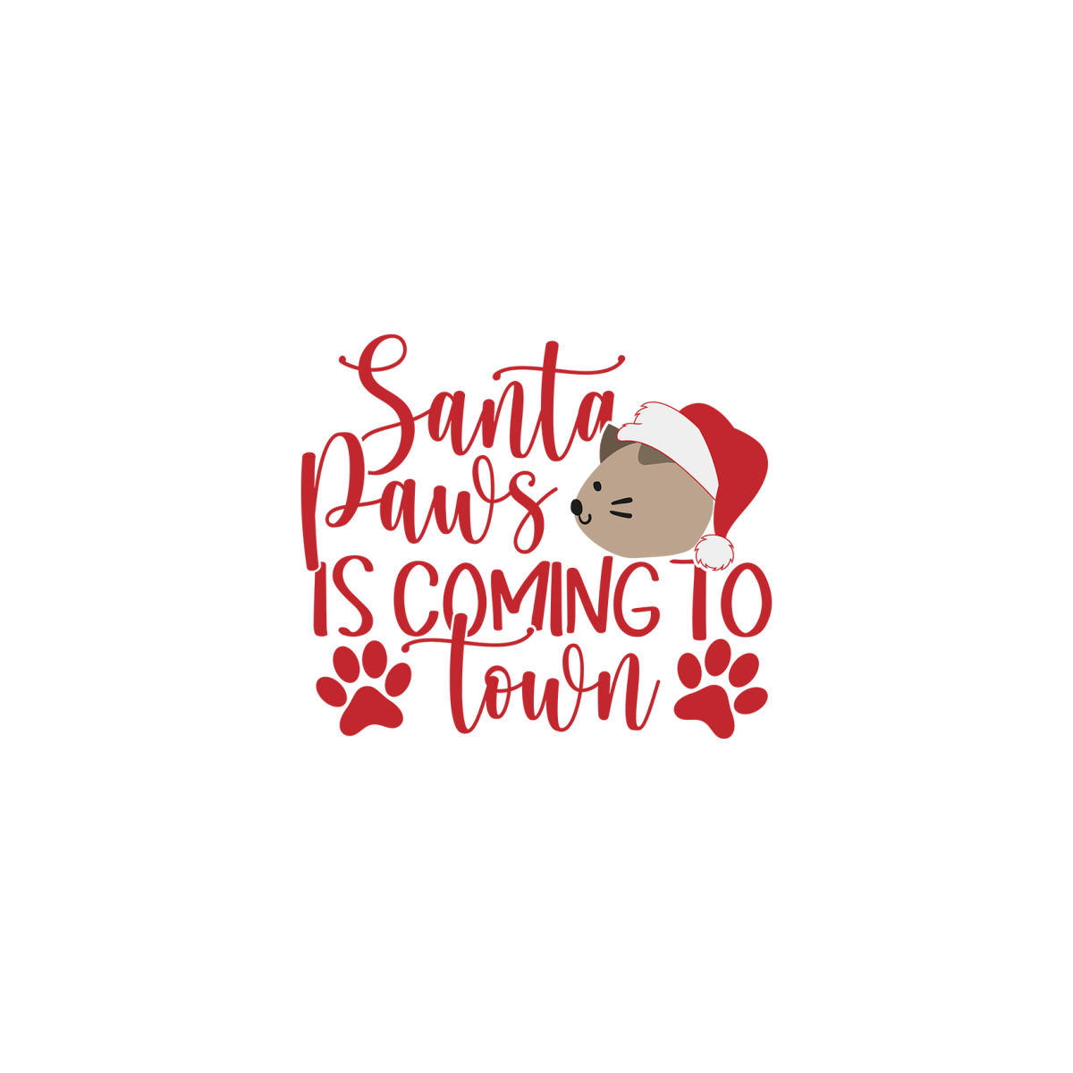 Santa Paws Is Coming To Town - Ready To Press DTF Transfers - Buy Bulk DTF