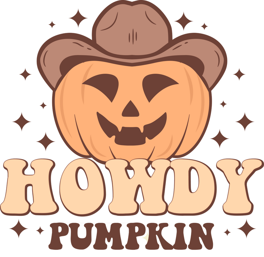 Scary Pumpkin Howdy Pumpkin Ready To Press DTF Transfer - Buy Bulk DTF