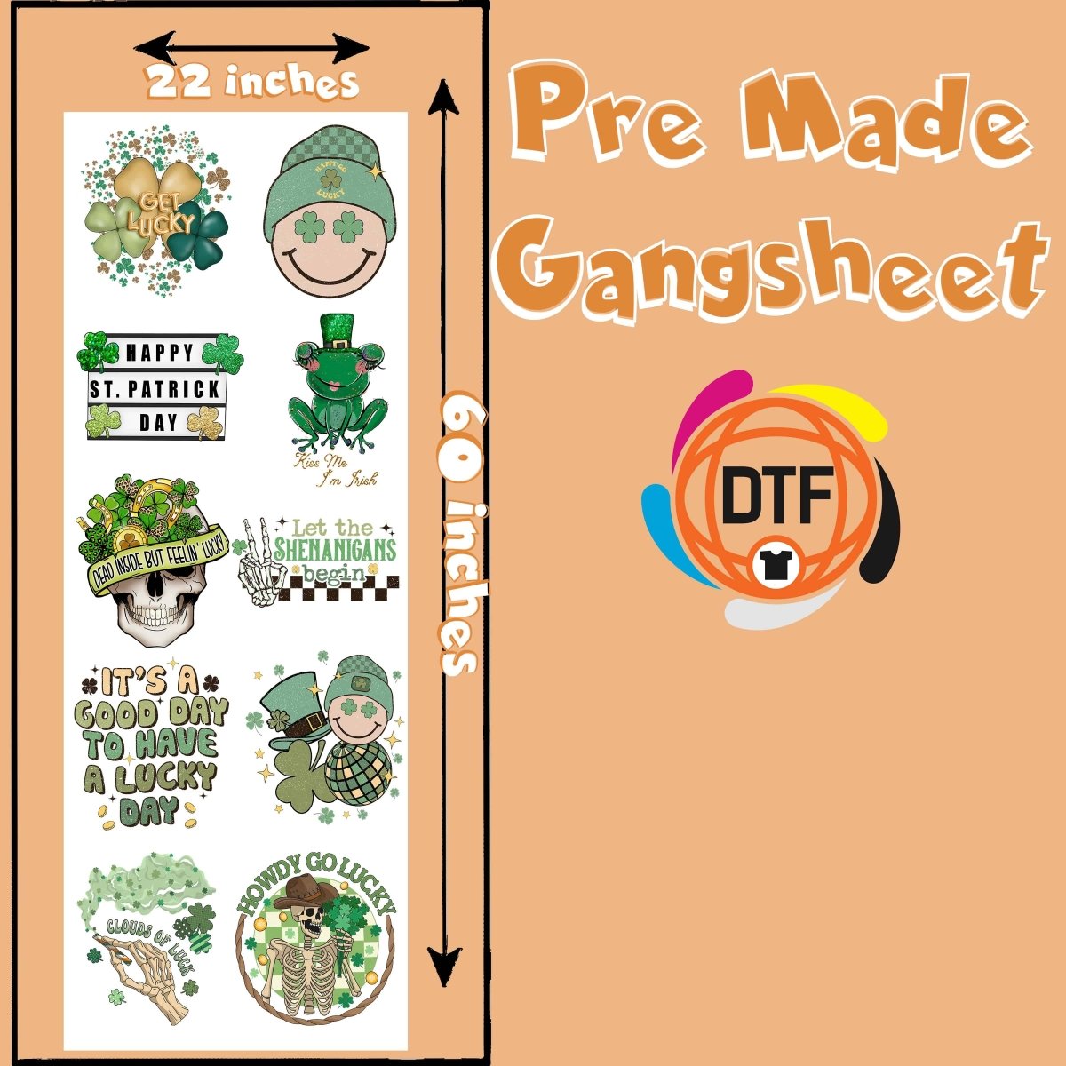 Shamrock Squad Premade DTF Gangsheet - Buy Bulk DTF