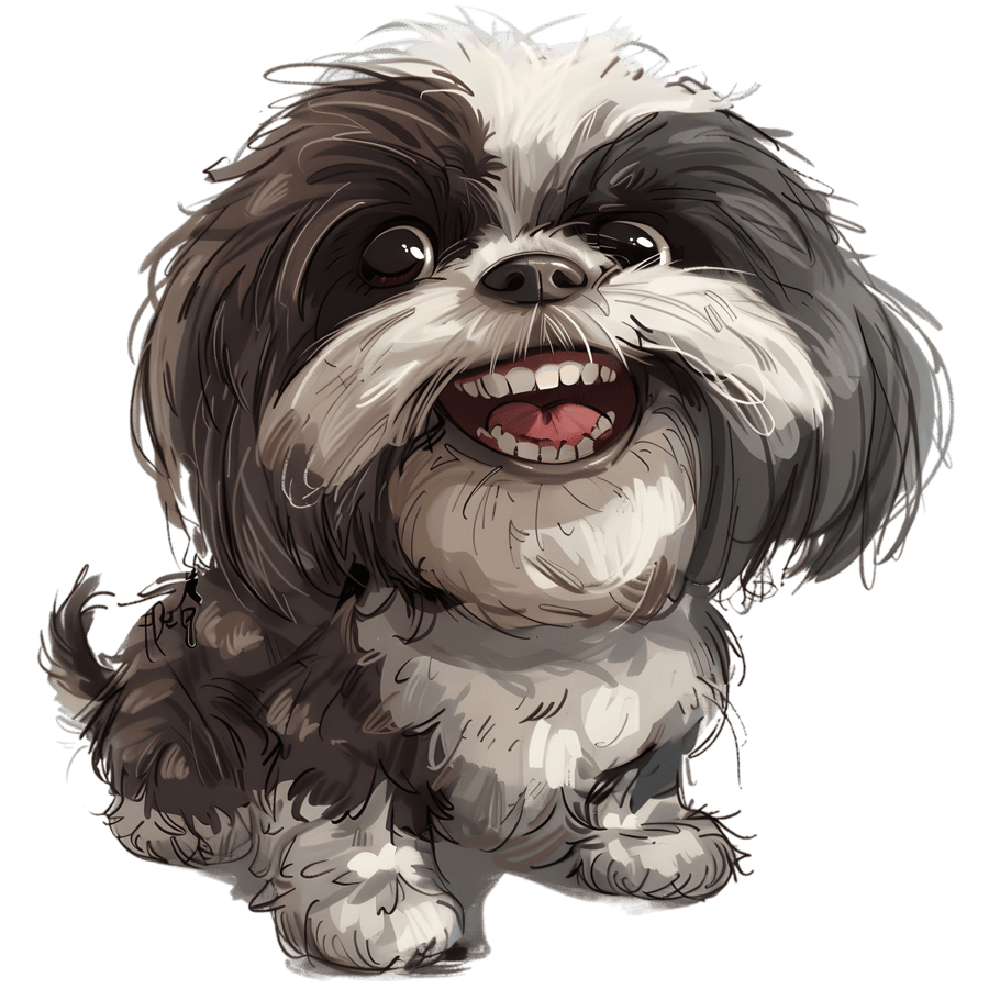 Shih Tzu Giggles - Ready To Press DTF Transfers - Buy Bulk DTF