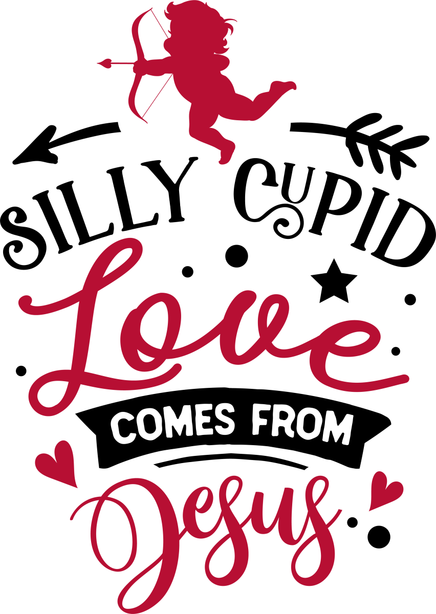 Silly Cupid Love Comes From Jesus - Ready To Press DTF Transfers - Buy Bulk DTF