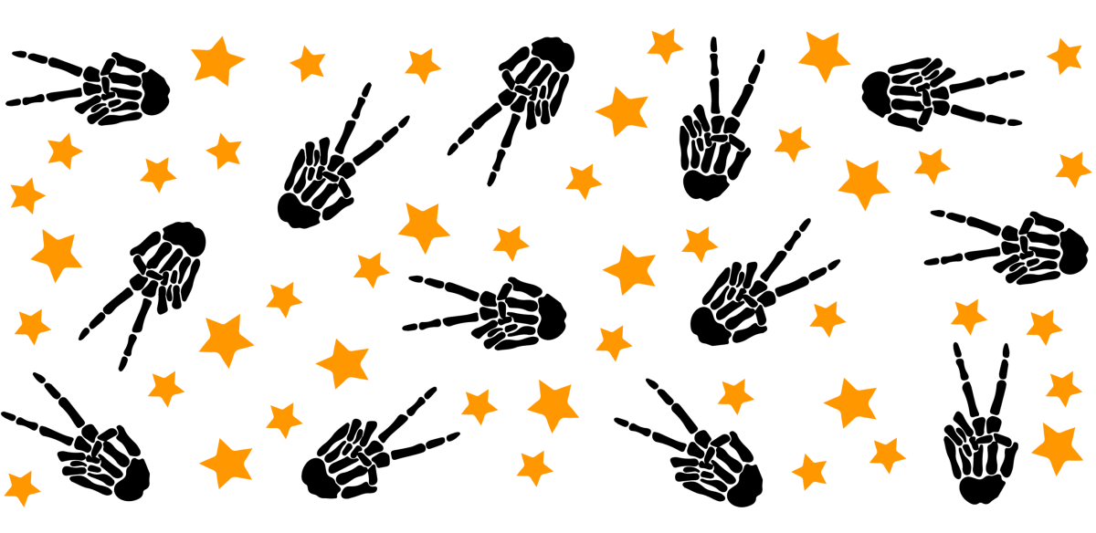 Skeleton Peace - UV DTF Libbey Glass Wrap - Buy Bulk DTF