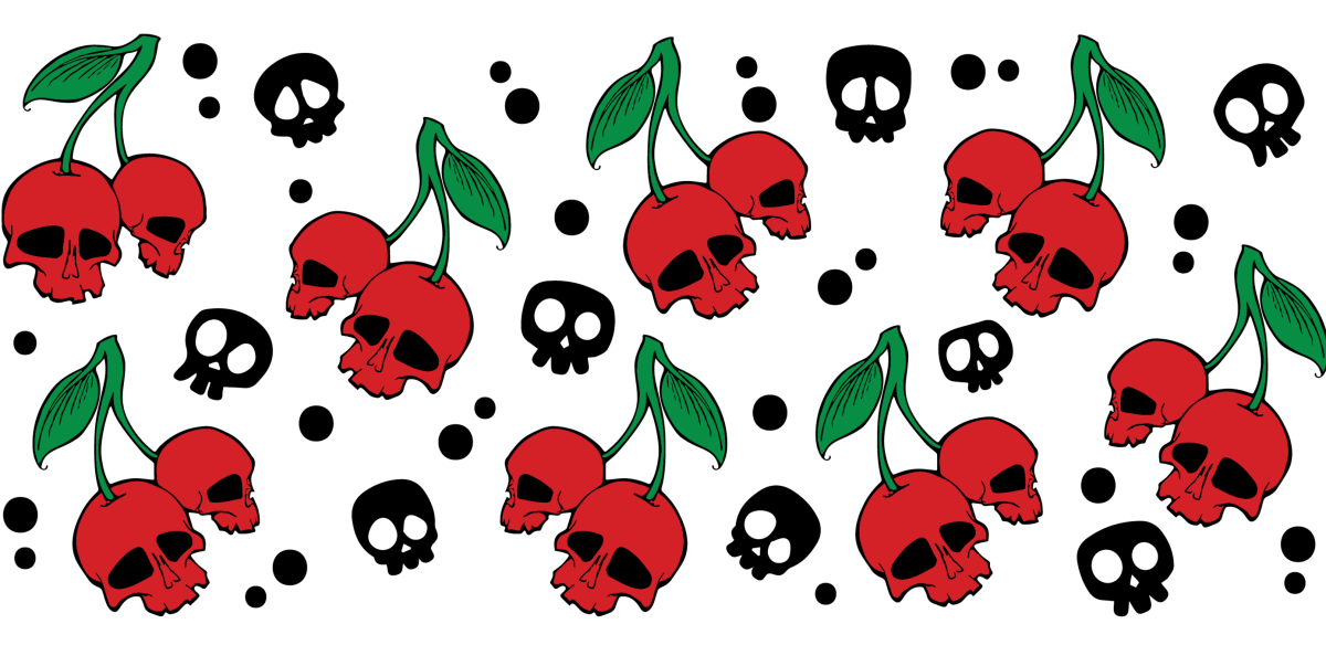 Skull Cherries - UV DTF Libbey Glass Wrap - Buy Bulk DTF
