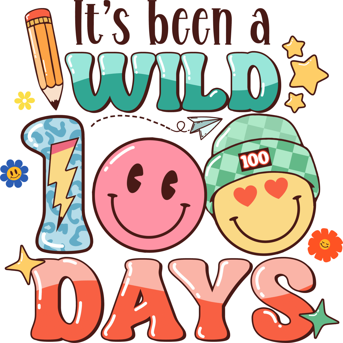 Smarty 100 Days - Ready to Press DTF Transfers - Buy Bulk DTF