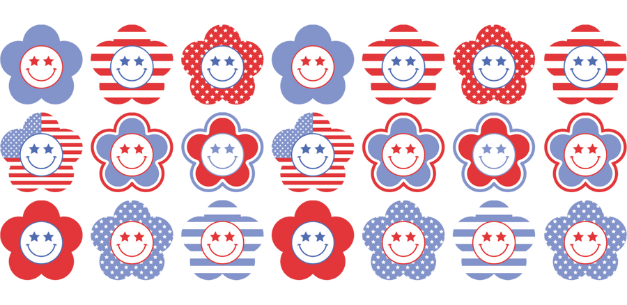 Smile Sunflower USA UV DTF Libbey Glass Wrap - Buy Bulk DTF