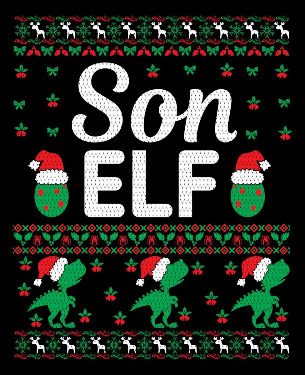 Son Elf Christmas Ugly Sweater Party Ready To Press DTF Transfer - Buy Bulk DTF