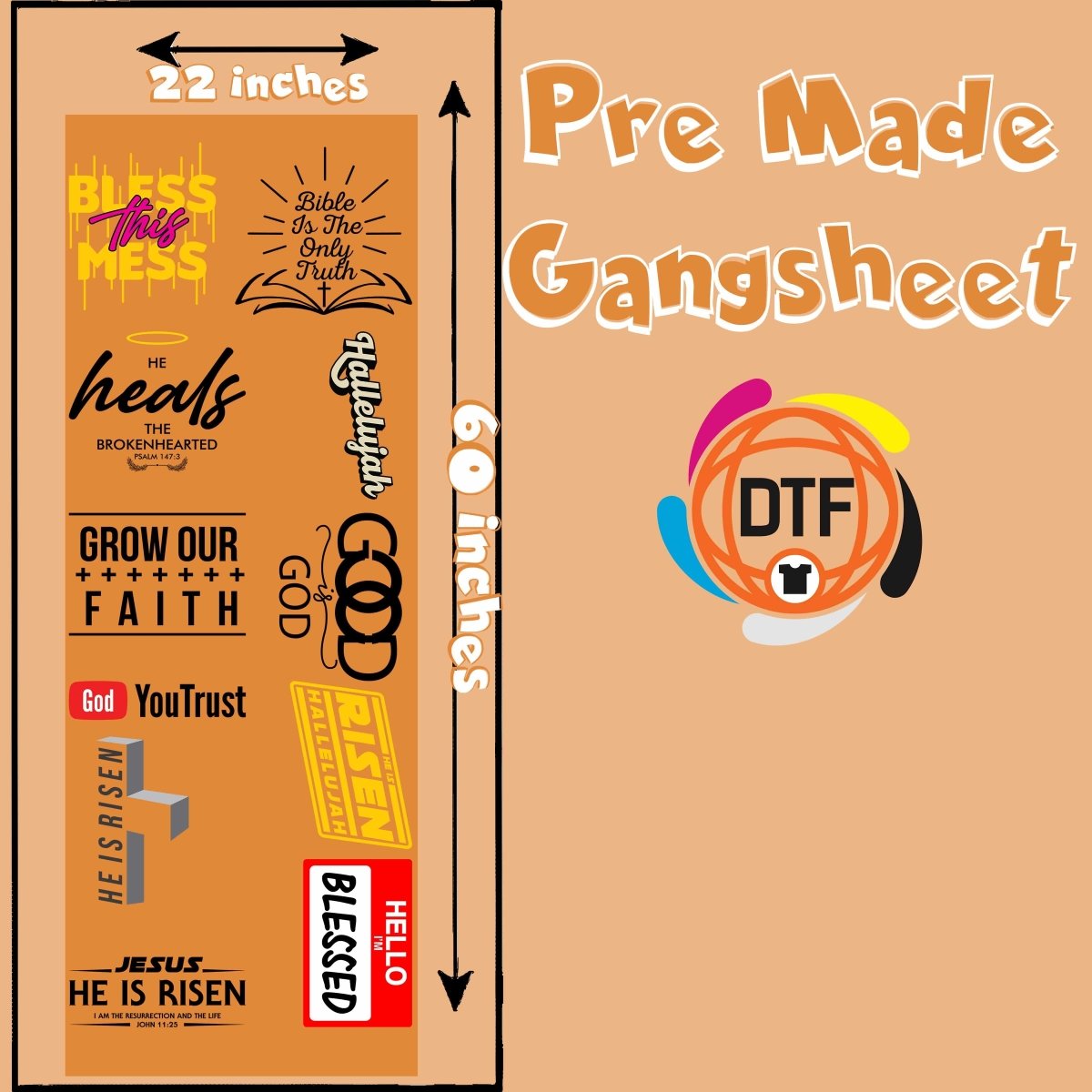 Spiritual Serenity Set Premade DTF Gangsheet - Buy Bulk DTF