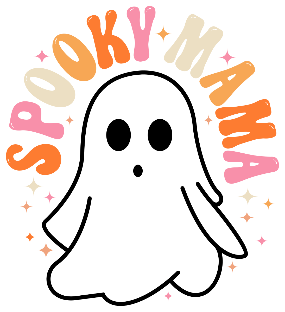 Spooky Mama Ghost Ready To Press DTF Transfer - Buy Bulk DTF