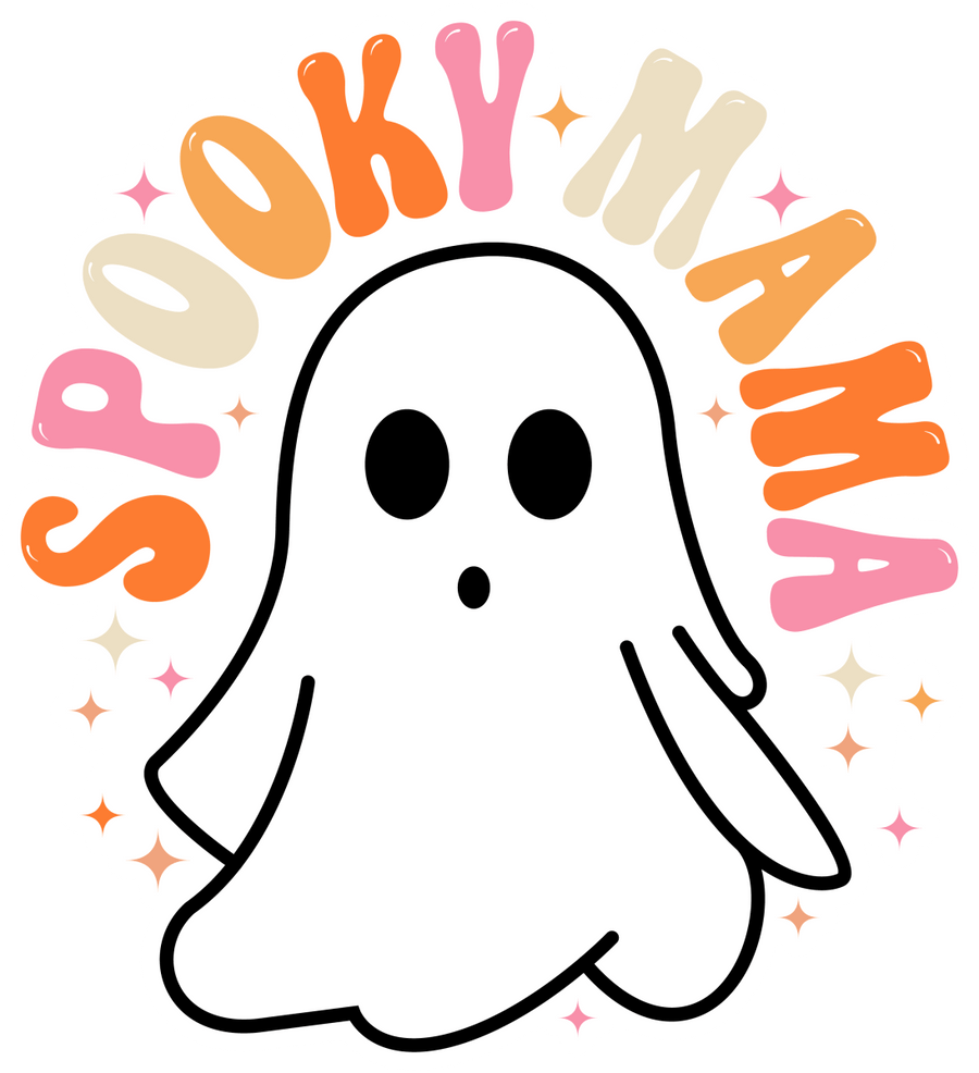 Spooky Mama Ghost Ready To Press DTF Transfer - Buy Bulk DTF