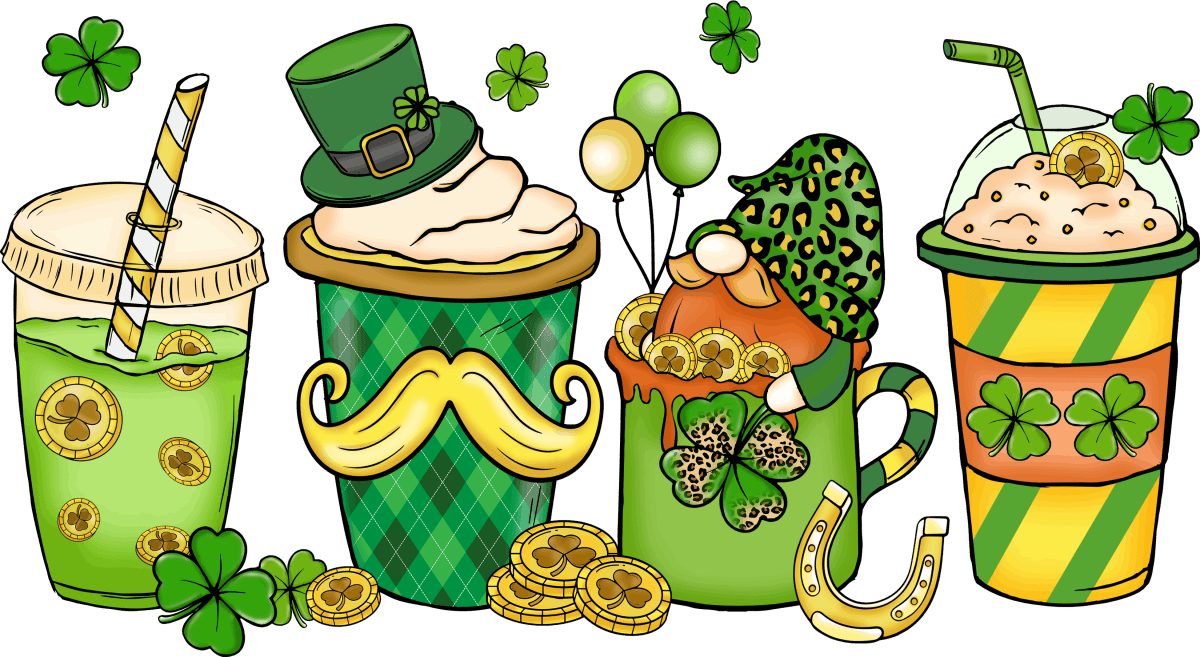 St Patricks Coffe Drinks Ready To Press DTF Transfers - Buy Bulk DTF