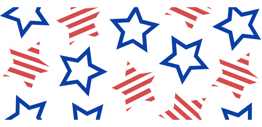 Stars & Stripes Extravaganza UV DTF Libbey Glass Wrap - Buy Bulk DTF