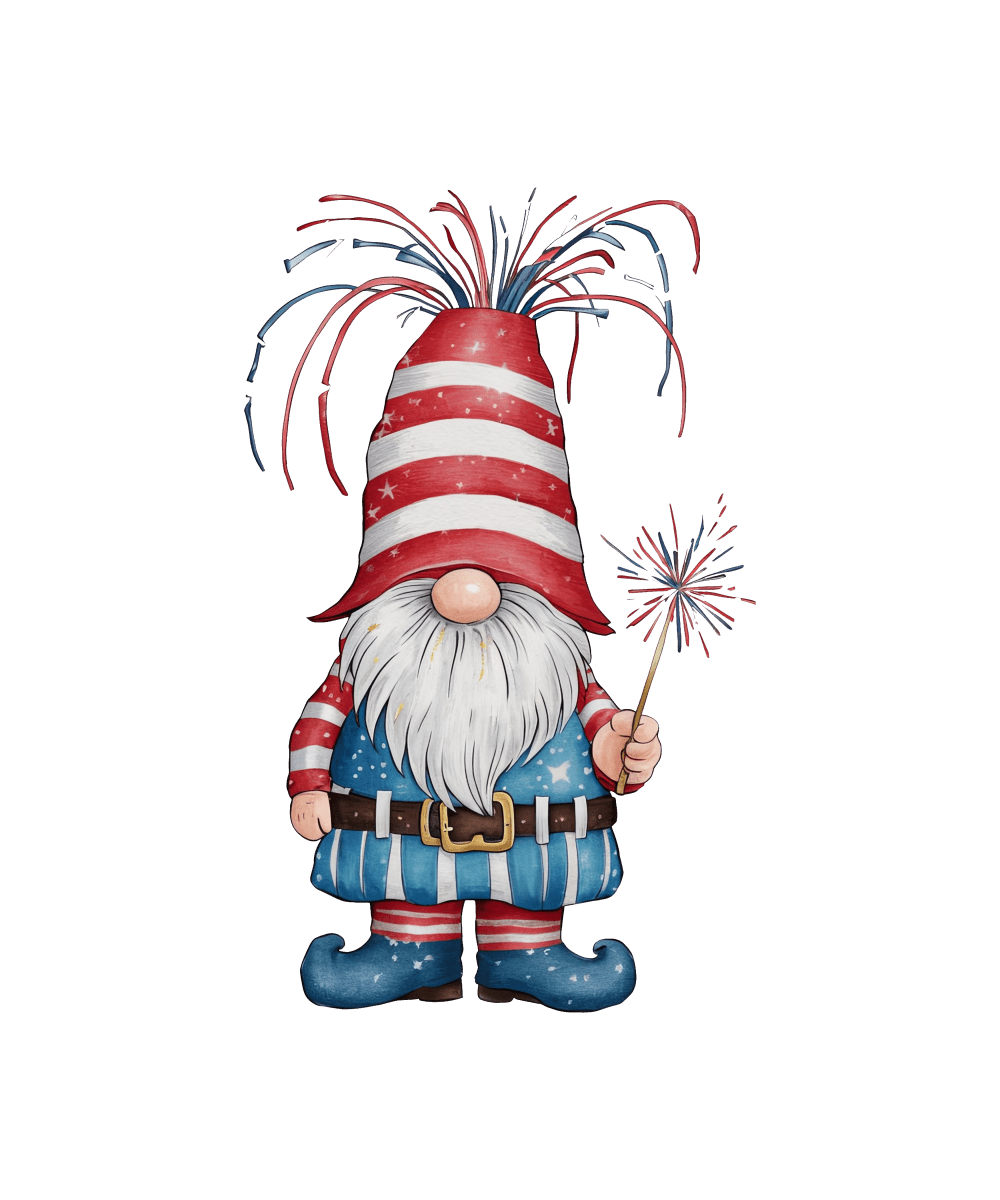 Stars & Stripes Forever Gnome - Ready To Print DTF Transfers - Buy Bulk DTF