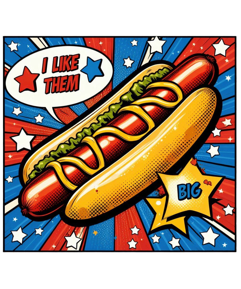 Stars & Stripes Hot Dogs - Ready To Print DTF Transfers - Buy Bulk DTF