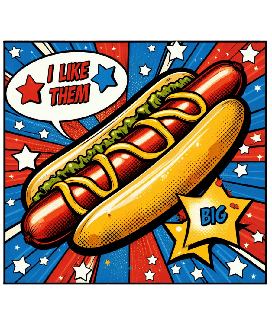 Stars & Stripes Hot Dogs - Ready To Print DTF Transfers - Buy Bulk DTF