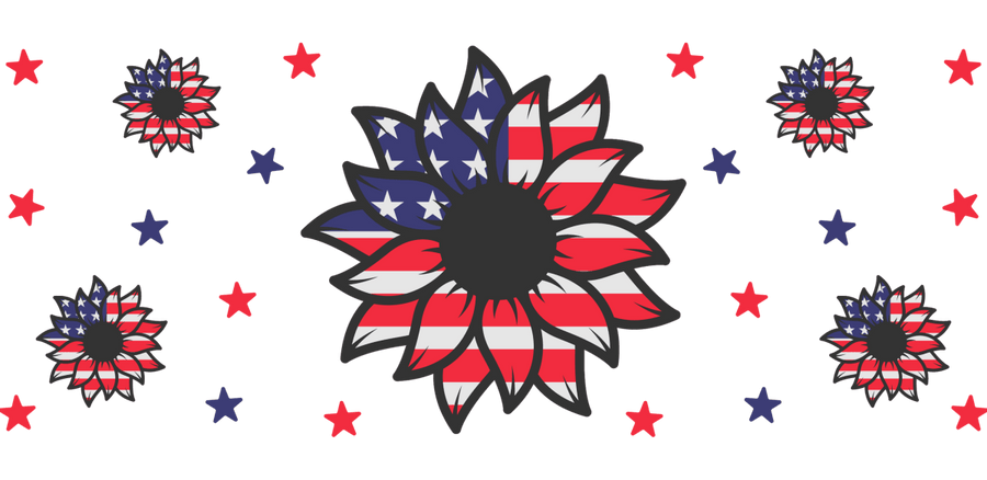 Stars & Stripes UV DTF Libbey Glass Wrap - Buy Bulk DTF