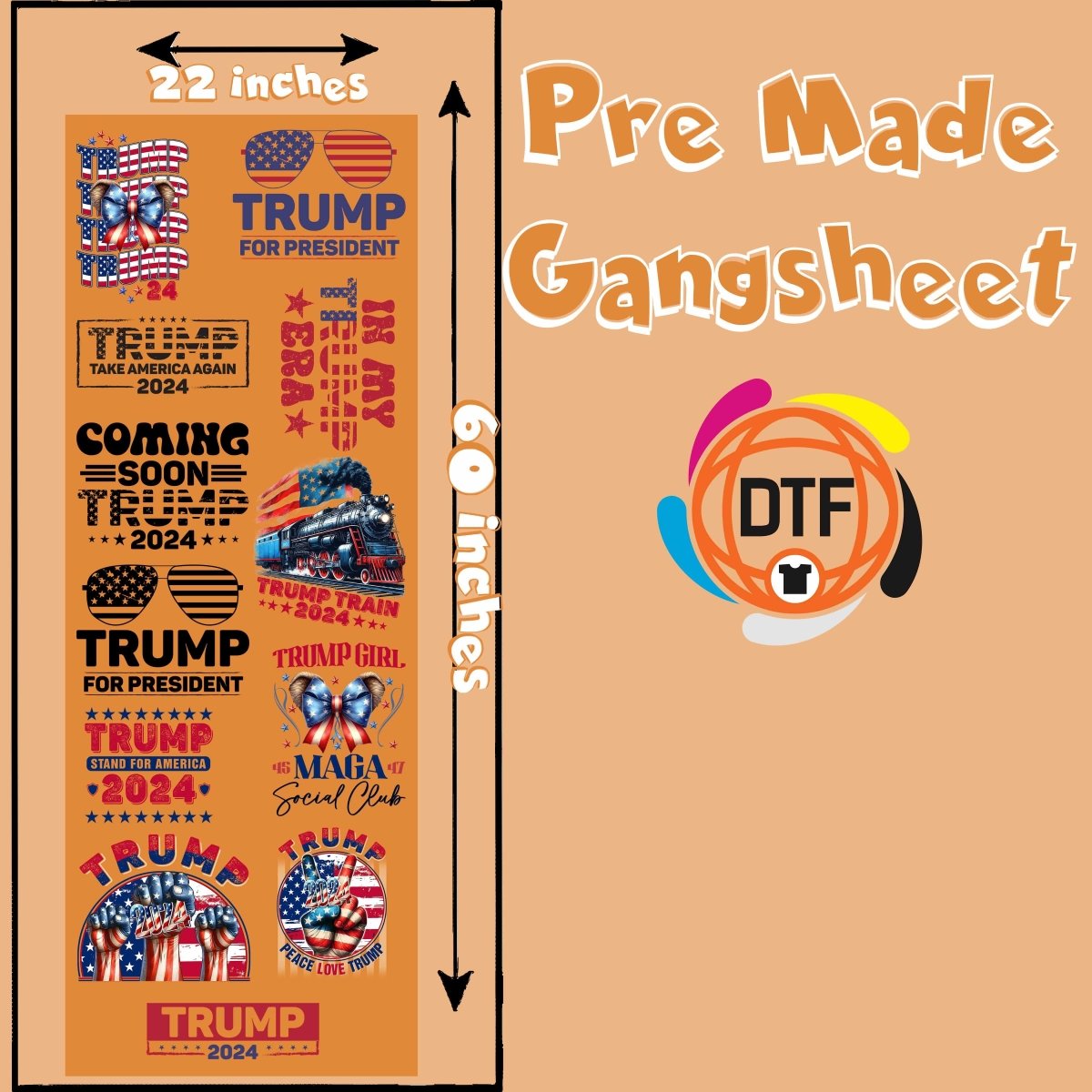 Strump Triumph Premade DTF Gangsheet - Buy Bulk DTF