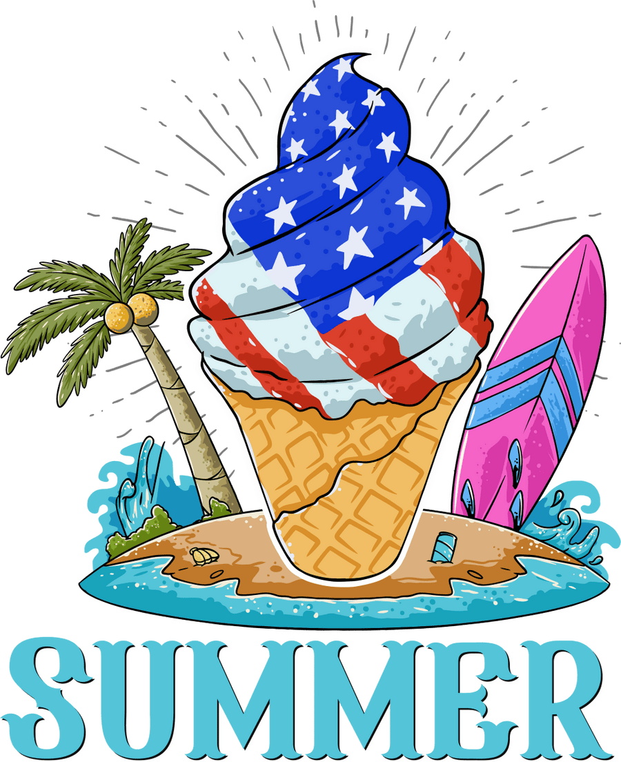 Summer - 1198 Ready to Press DTF Transfer - Buy Bulk DTF