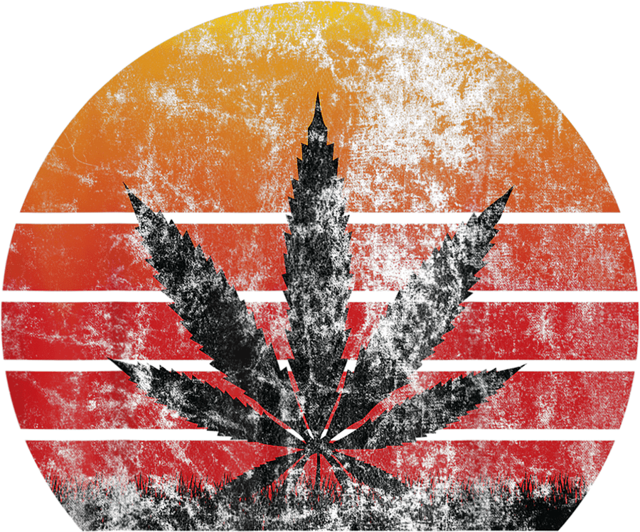 Sun Cannabis Leaf Retro - #1 Ready To Press DTF Transfer - Buy Bulk DTF