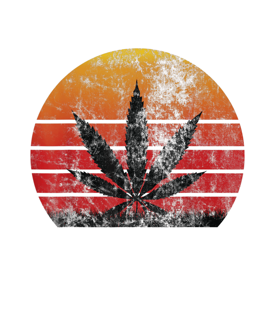 Sun Cannabis Leaf Retro - #2 Ready To Press DTF Transfer - Buy Bulk DTF