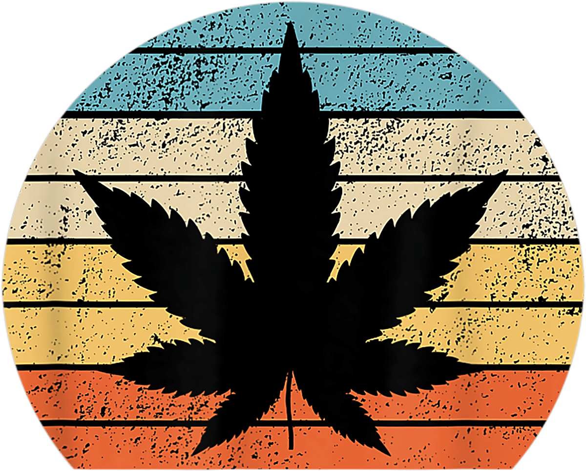 Sun Cannabis Leaf Retro - #3 Ready To Press DTF Transfer - Buy Bulk DTF