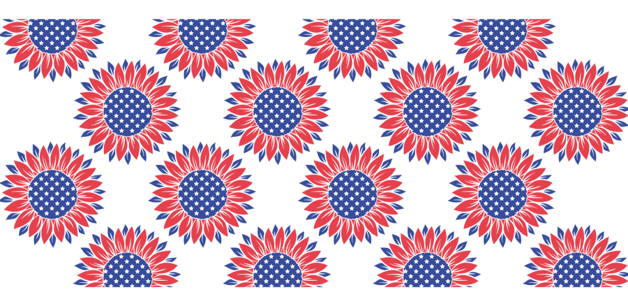 Sunflower 4th of july UV DTF Libbey Glass Wrap - Buy Bulk DTF