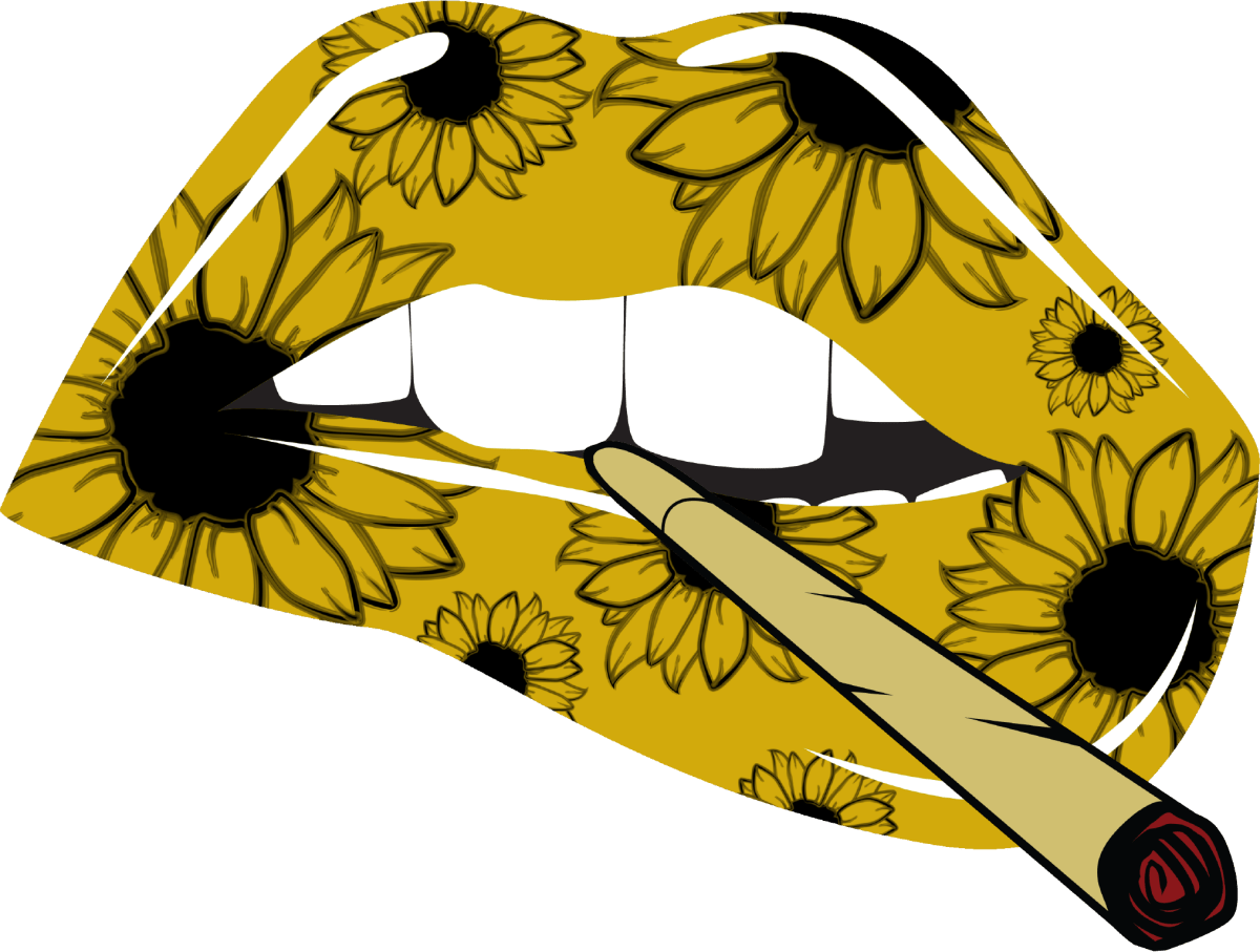 Sunflower Smoking Lips Ready To Press DTF Transfer - Buy Bulk DTF