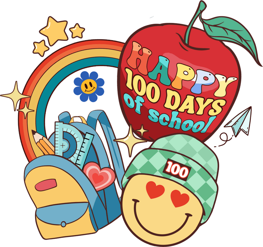 Super Learners 100 Days - Ready to Press DTF Transfers - Buy Bulk DTF