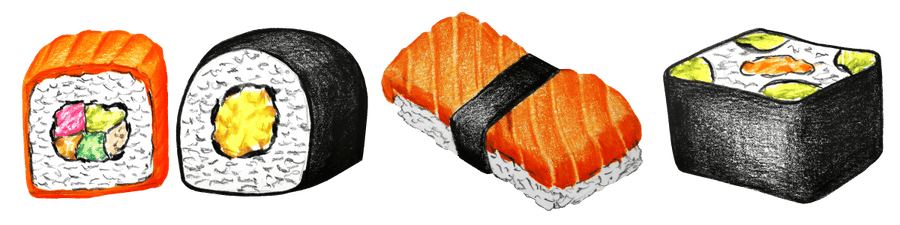 Sushi Bar Favorites - Ready To Press DTF Transfers - Buy Bulk DTF