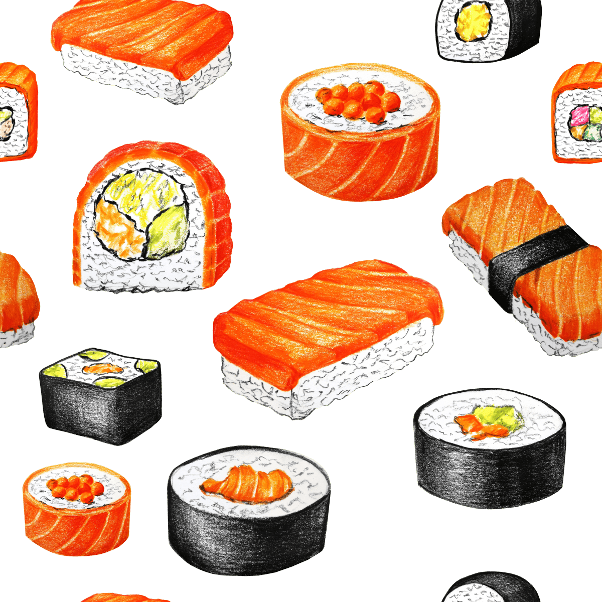 Sushi Feast 02 - Ready To Press DTF Transfers - Buy Bulk DTF