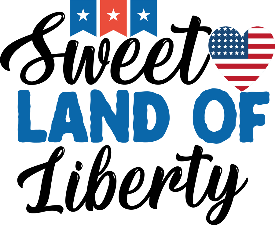 Sweet Land Of Liberty - 1204 Ready to Press DTF Transfer - Buy Bulk DTF