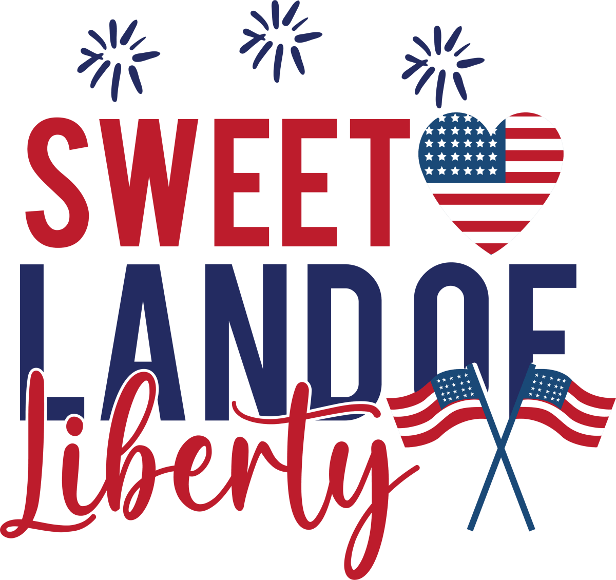 Sweet Land Of Liberty - 1205 Ready to Press DTF Transfer - Buy Bulk DTF
