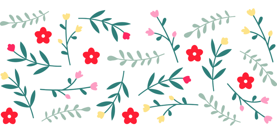 Sweet Spring Flower - UV DTF Libbey Glass Wrap - Buy Bulk DTF