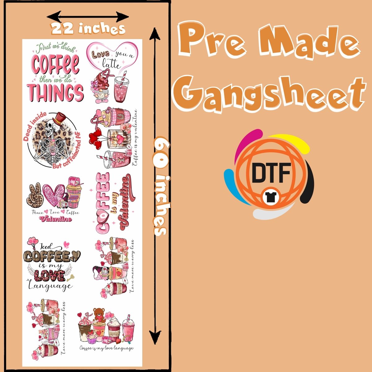 Sweetheart Collection Premade DTF Gangsheet - Buy Bulk DTF