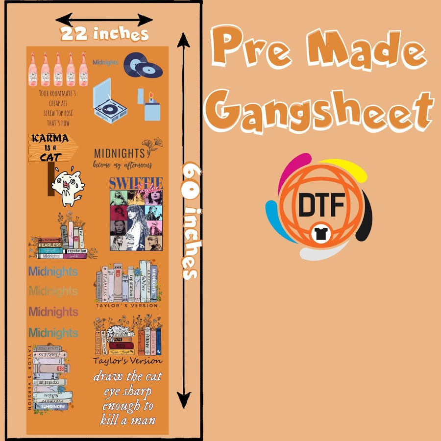 Swiftie Wonderland Premade DTF Gangsheet - Buy Bulk DTF
