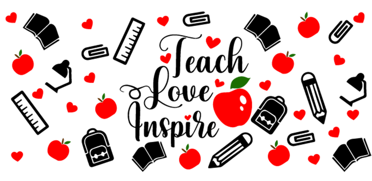 Teach Love Inspire - UV DTF Libbey Glass Wrap - Buy Bulk DTF