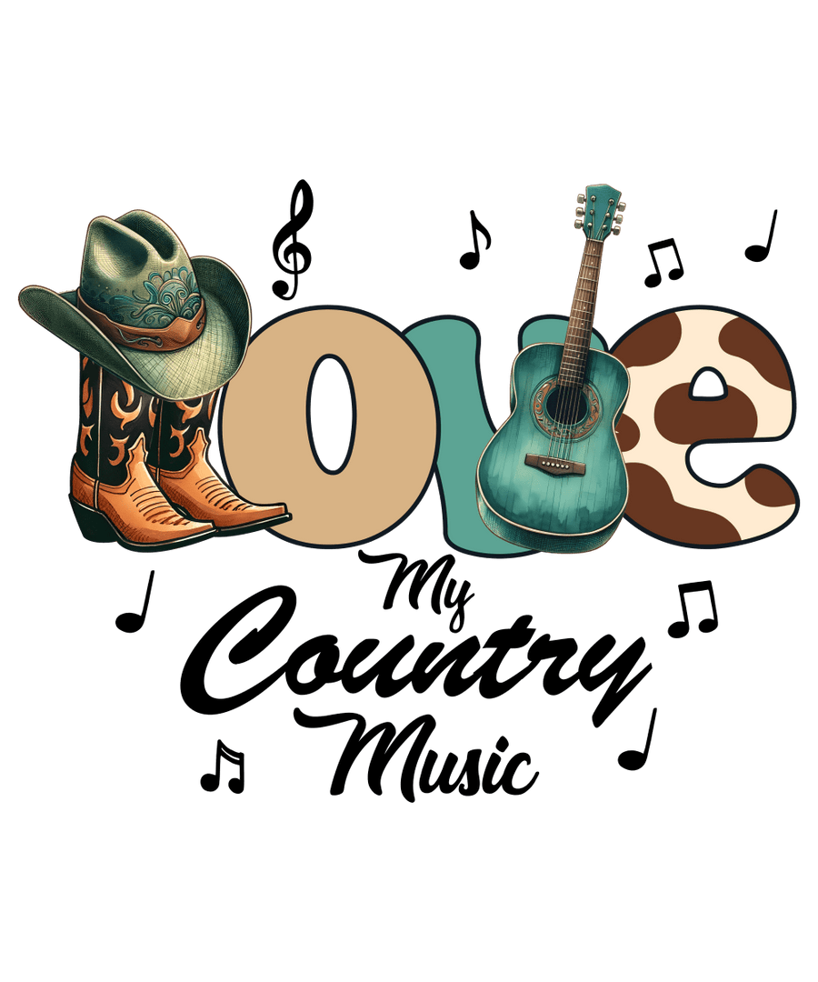 The Country Music - Ready To Press DTF Transfers - Buy Bulk DTF