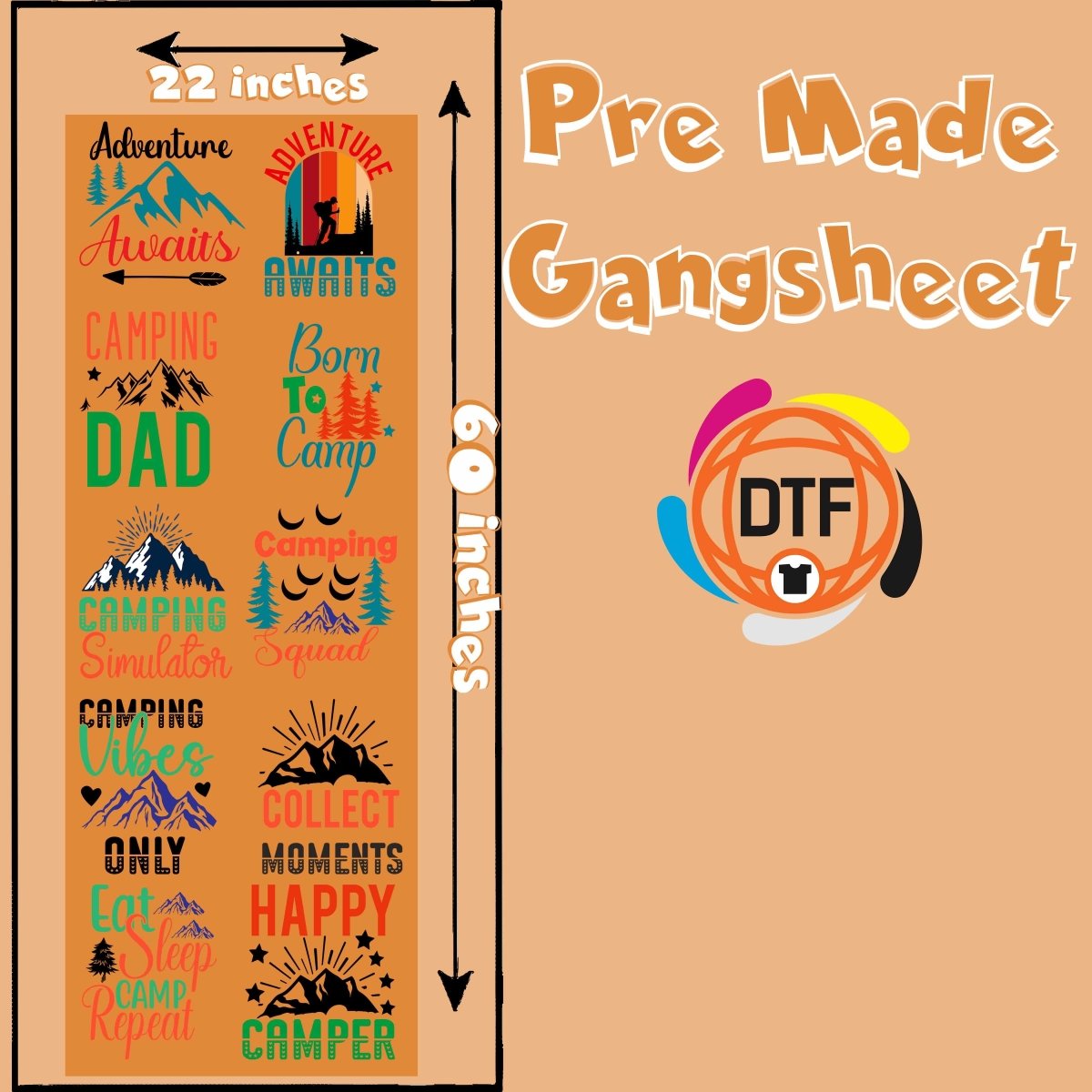 The Tent Set Premade DTF Gangsheet - Buy Bulk DTF