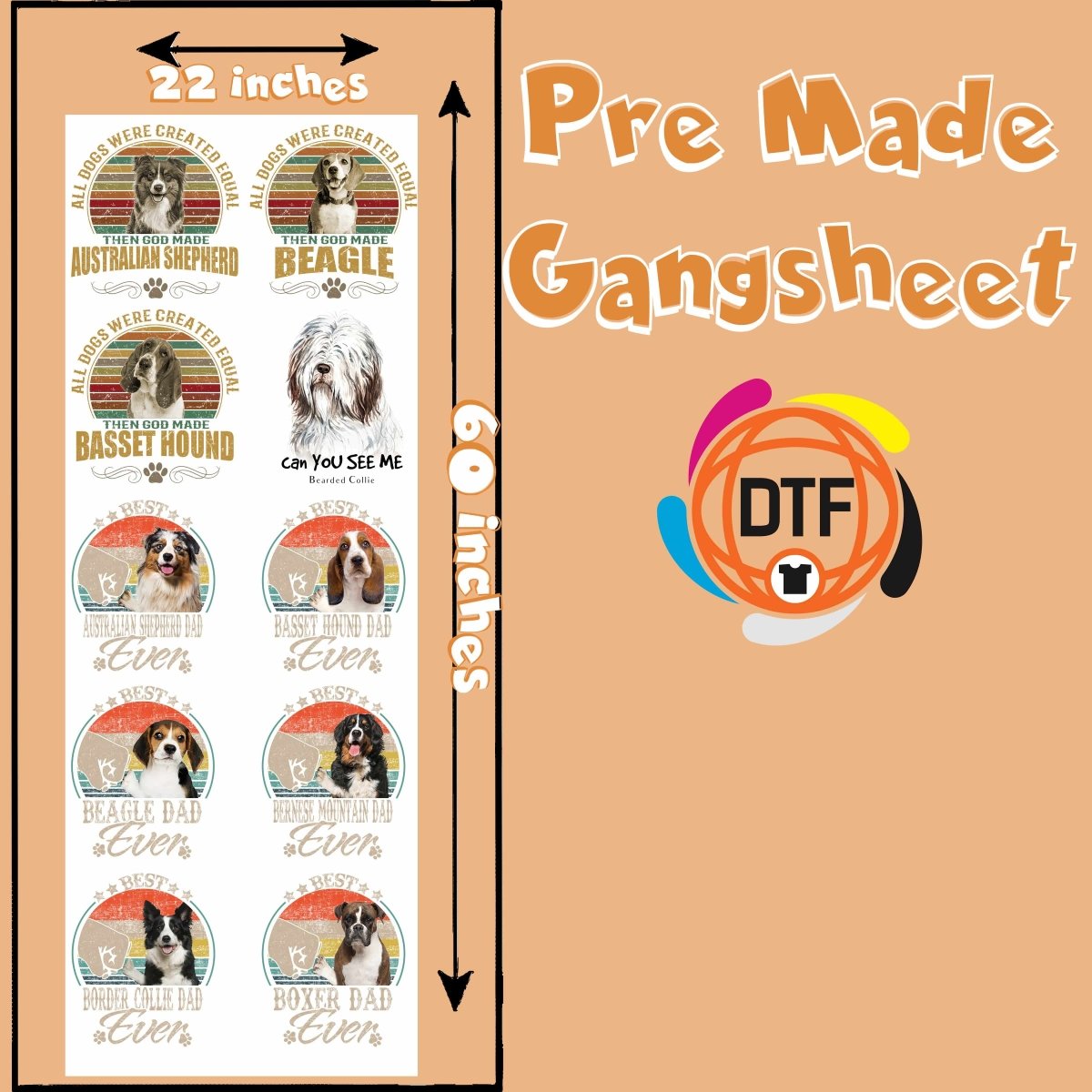 The Woof Gang Premade DTF Gangsheet - Buy Bulk DTF