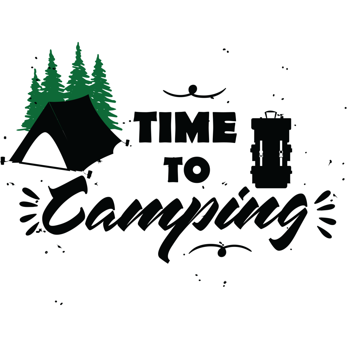 Time To Camping - Ready To Press DTF Transfers - Buy Bulk DTF