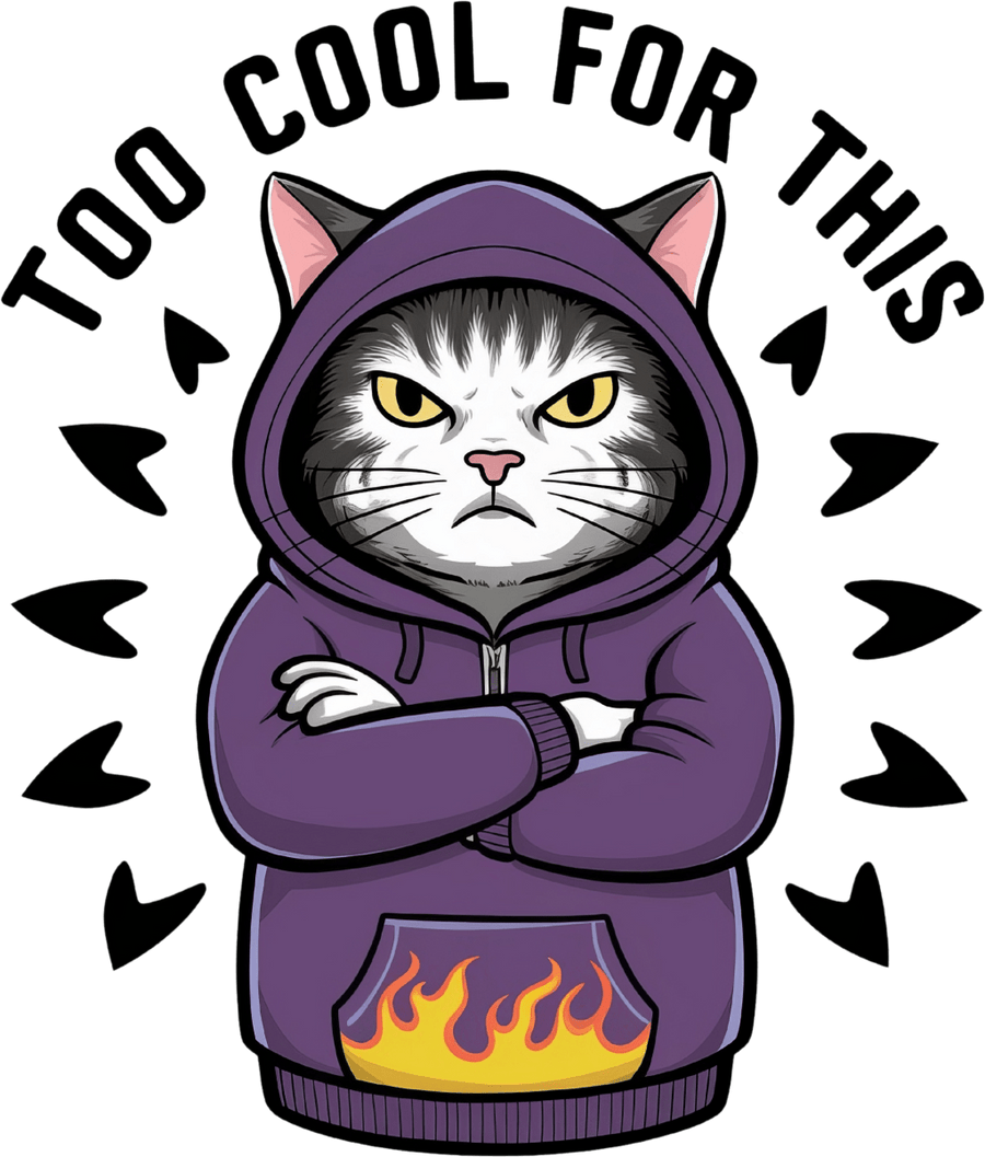 Too Cool For This - Ready To Press DTF Transfers - Buy Bulk DTF